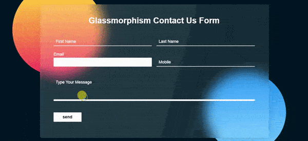 Contact form animation with html css