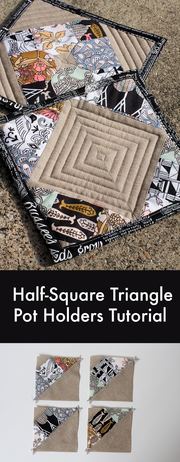 In Color Order: Half-Square Triangle Pot Holders Tutorial