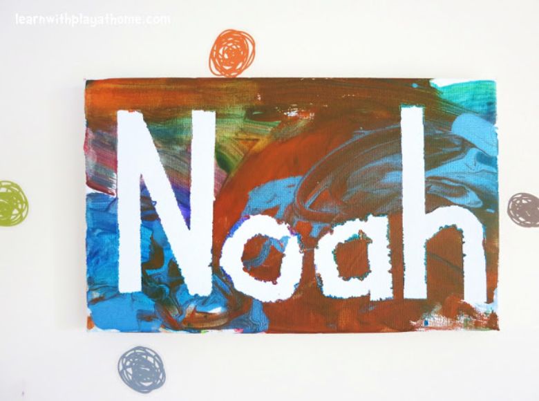 toddler name art - painting ideas for toddlers