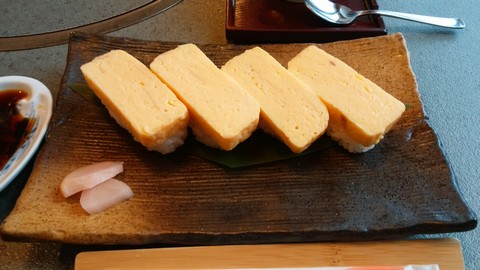 にぎり寿司（玉子）・極上抹茶パフェ2 かごの屋