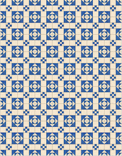 Two Color Quilts Blue + Cream