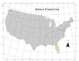 U.S. Map reprojected with Albers