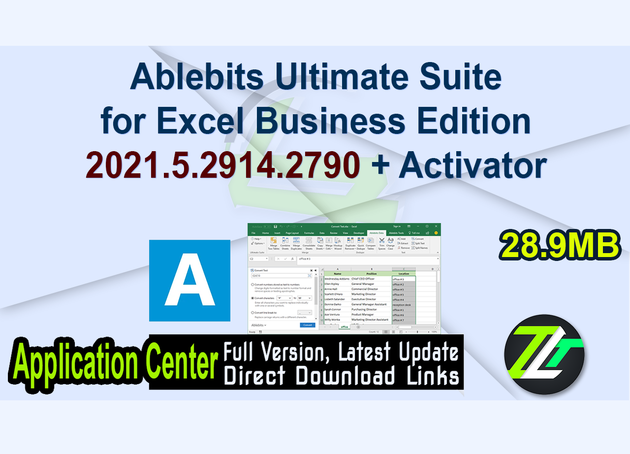 Ablebits Ultimate Suite for Excel Business Edition 2021.5.2914.2790 + Activator