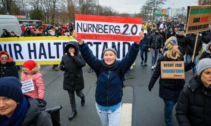 Thousands Protest In Germany Ahead Of COVID Measures Set To Go Into Effect Tuesday