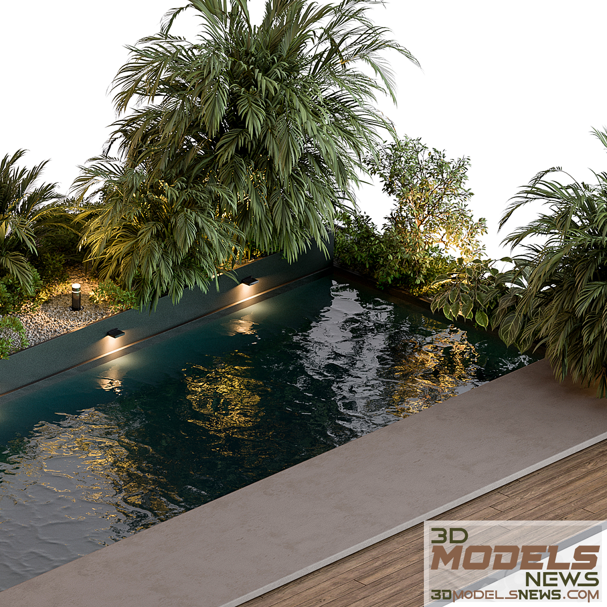 Landscape furniture model with pool 69 3