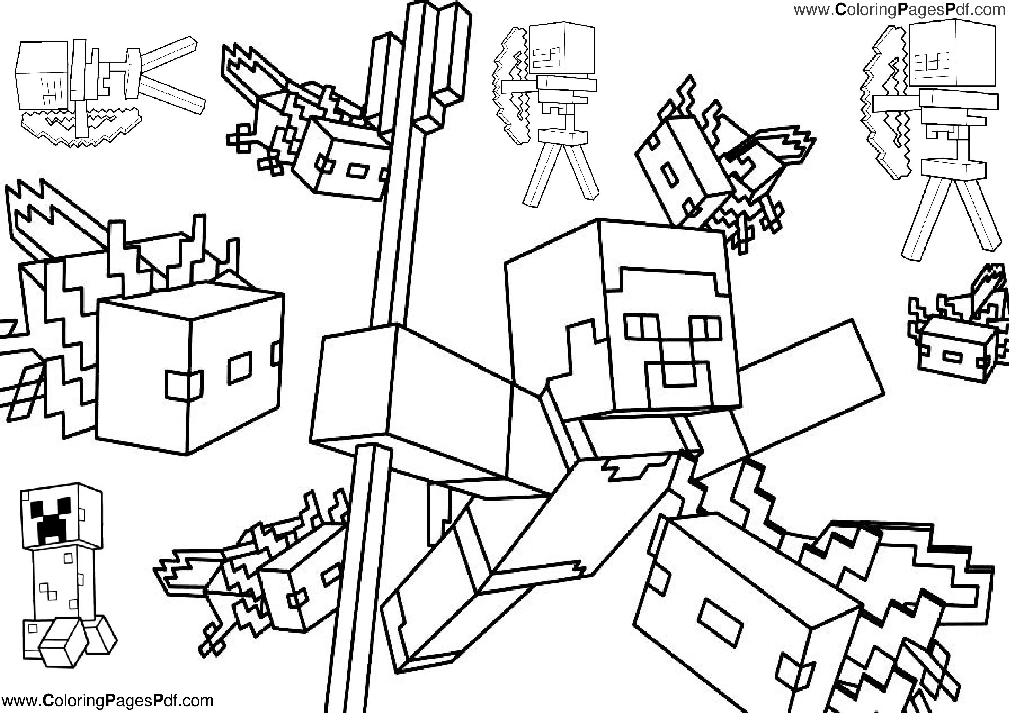 Minecraft coloring pages online