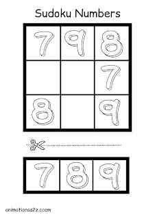 Easy printable Sodoku for kids - cut and paste