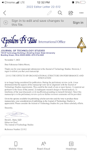 Publication failure letter Fahmeena Odetta Moore