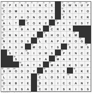 LA Times Crossword 23 Feb 20, Sunday 