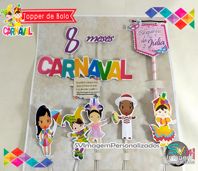 Festa Carnaval Frevo Dicas e Ideias para Decoração de Festa Personalizados topo de bolo de aniversário