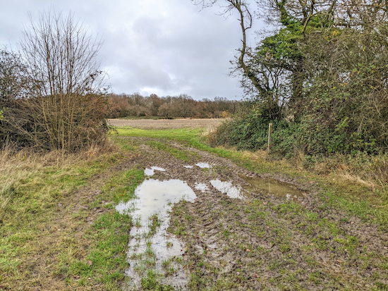 Continue heading NE on Rushden & Wallington footpath 4