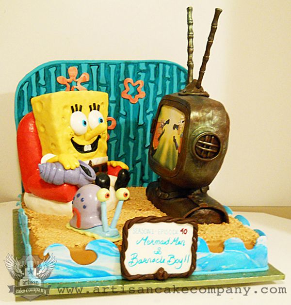 simple spongebob cake