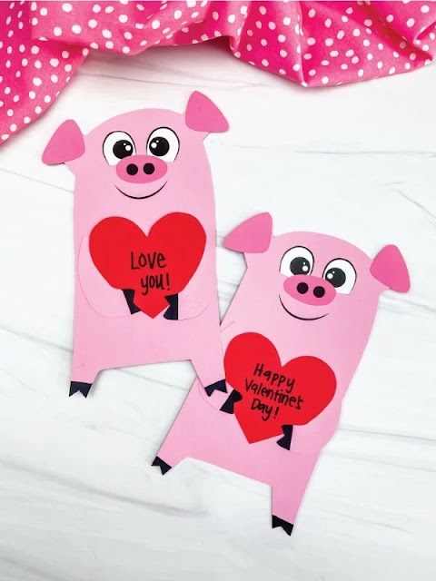 Pig valentine craft.