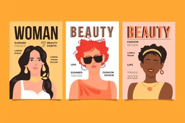 Beauty Illustration cover design free template