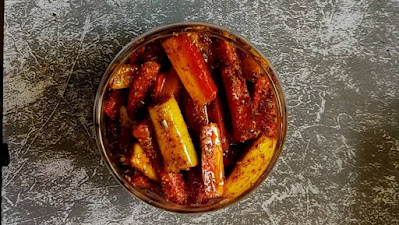 Indian style carrot pickle recipe with raddish