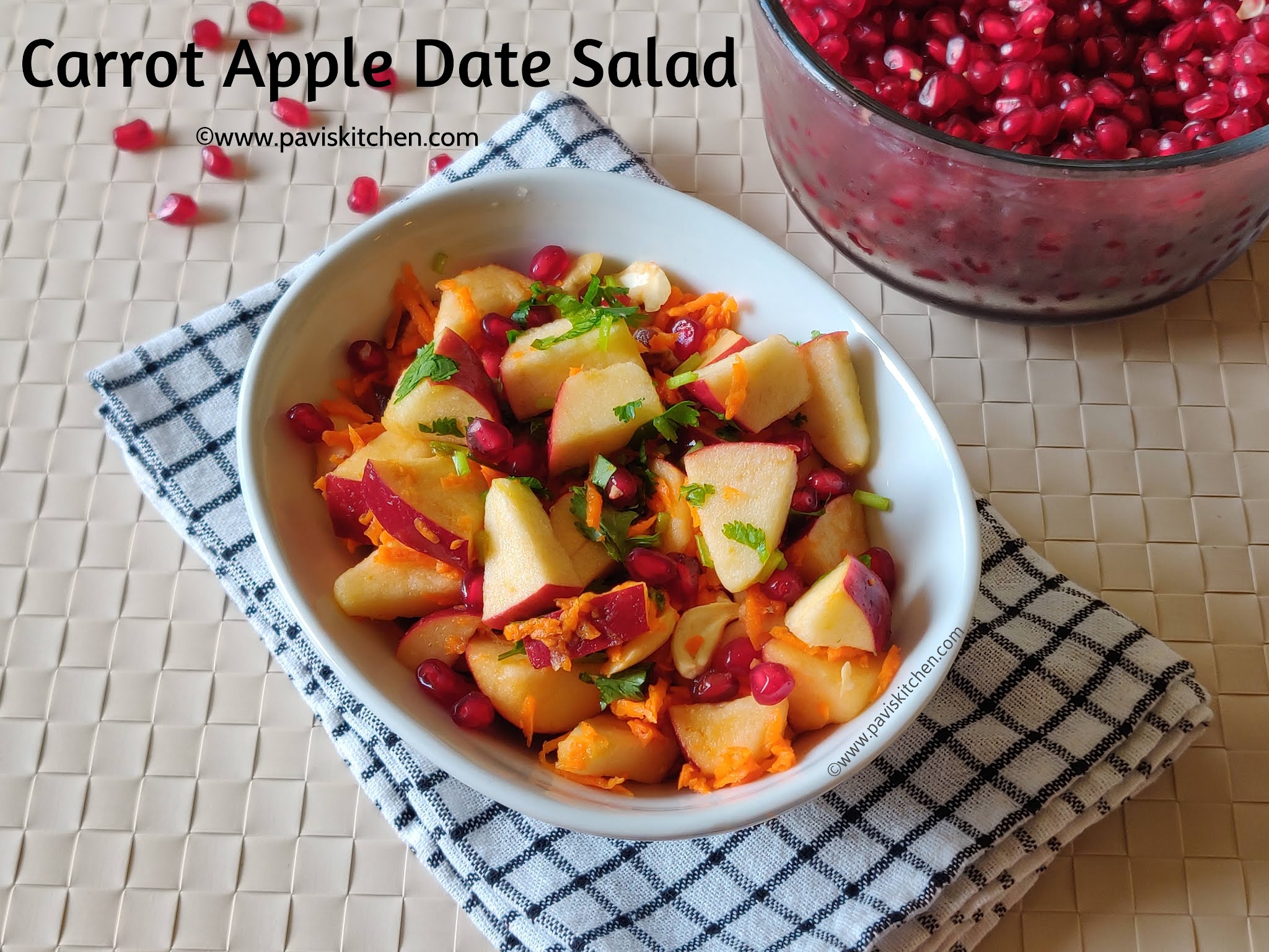 Carrot apple salad recipe | Indian carrot salad | Carrot apple date salad