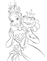 Tiana, The princess and the frog  coloring page