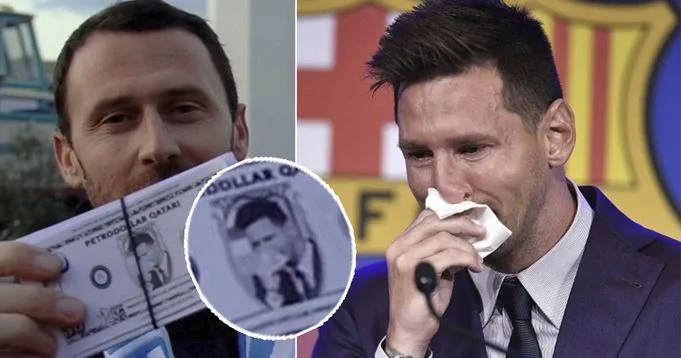Marseille fans burn fake Qatari dollars with Messi's face ahead of PSG clash