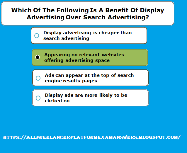 Which of the following is a benefit of display advertising over search advertising answer
