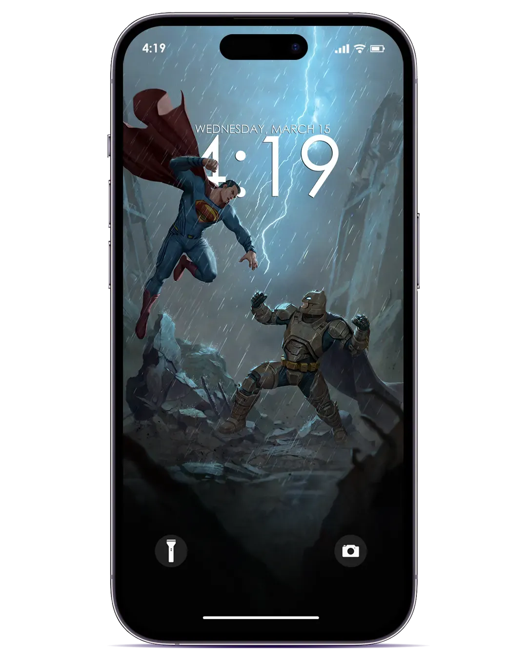BATMAN FIGHTING SUPERMAN WALLPAPER FOR IOS 16 AND ANDROID