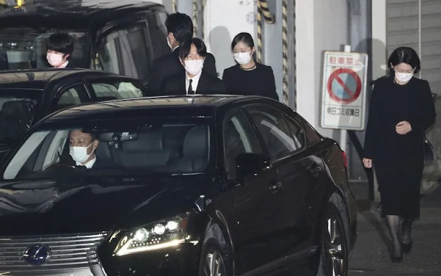 Crown Prince Akishino, Crown Princess Kiko, Princess Kako, Prince Hisahito, Former Princess Mako and her husband Kei Komuro