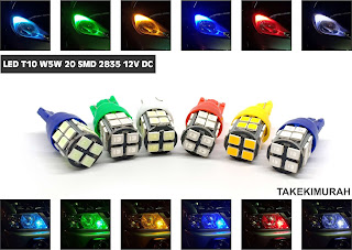 Contoh Pemasangan Lampu LED T10 W5W Tancap Headlamp Mobil