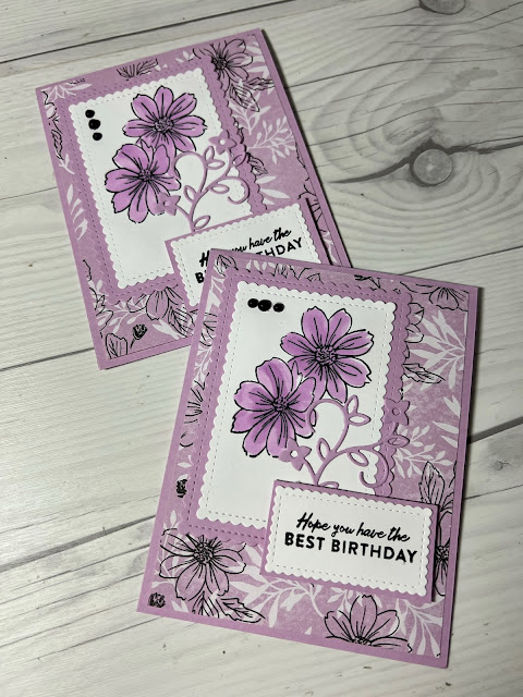 Floral birthday card using Sale-a-Bration set Friendly Hello Stamp Set from Stampin' Up!