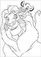 Simba and Mufasa- Lion king coloring page