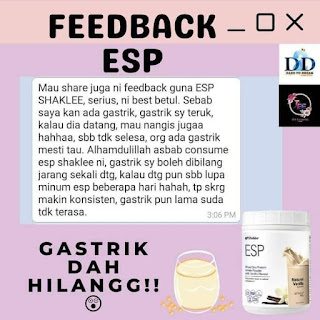 Testimoni ESP Shaklee Untuk Sakit Pedih Perut Gastrik Gerd