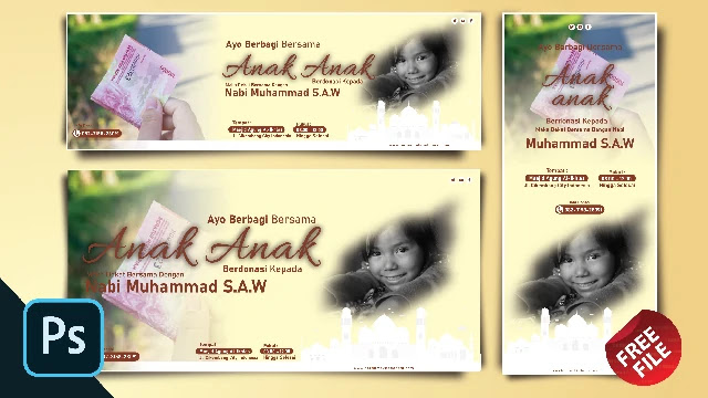 Download Banner Santunan Anak Yatim CDR Coreldraw Gratis