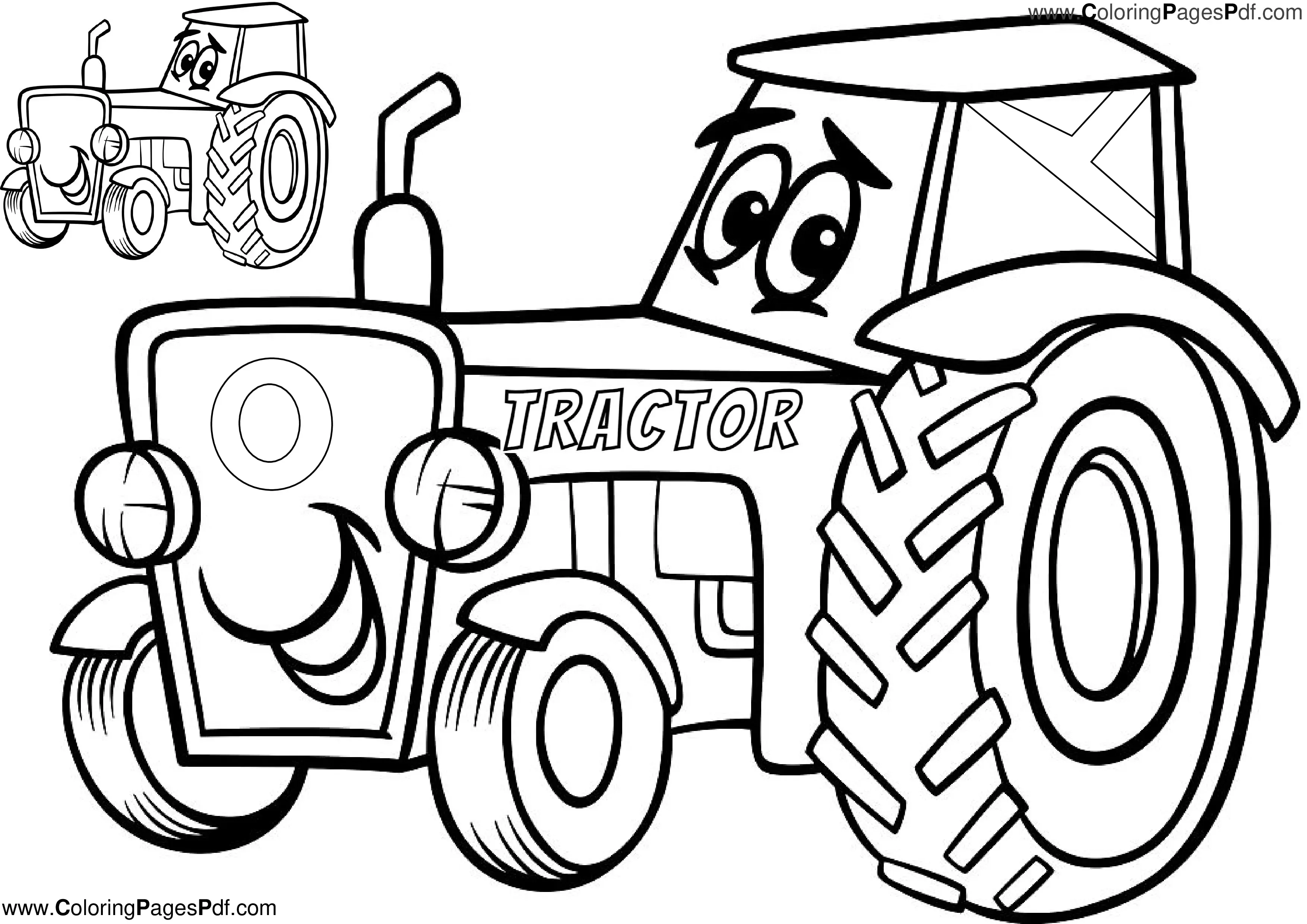 Tractor coloring pages for toddlers