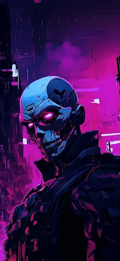 CYBERPUNK SKULL MASK SOLDIER HD WALLPAPER IPHONE