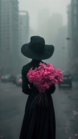 flowers in the fog