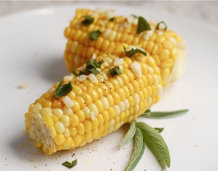 Herbed Corn on the Cob with Olive Oil and Garlic