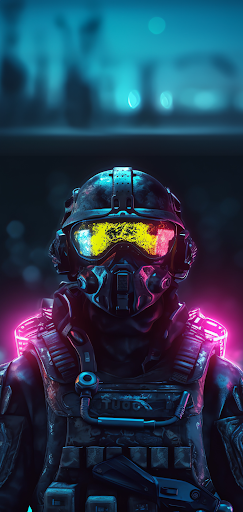 MOBILE WALLPAPER 4K- CYBERPUNK SOLDIER