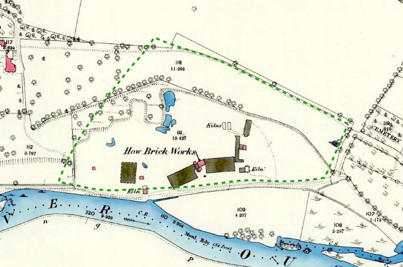 Map of How Brickworks, 1886