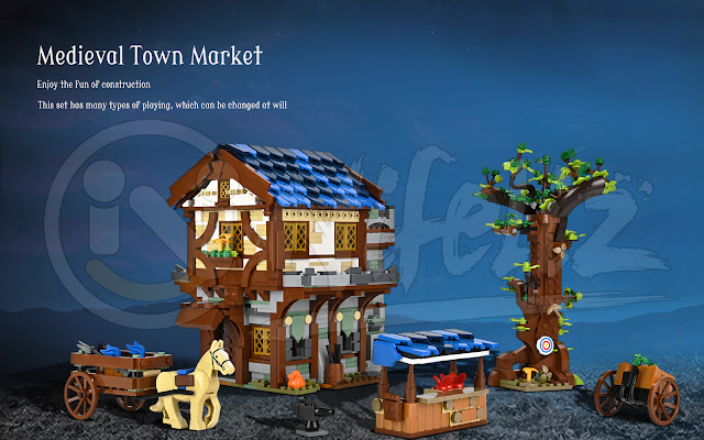 Nifeliz Medieval Town Market Compatible with lego