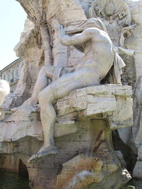 The Nile, Fontana dei Quattro Fiumi, Fountain of the Four Rivers by Gian Lorenzo Bernini, piazza Navona, Rome