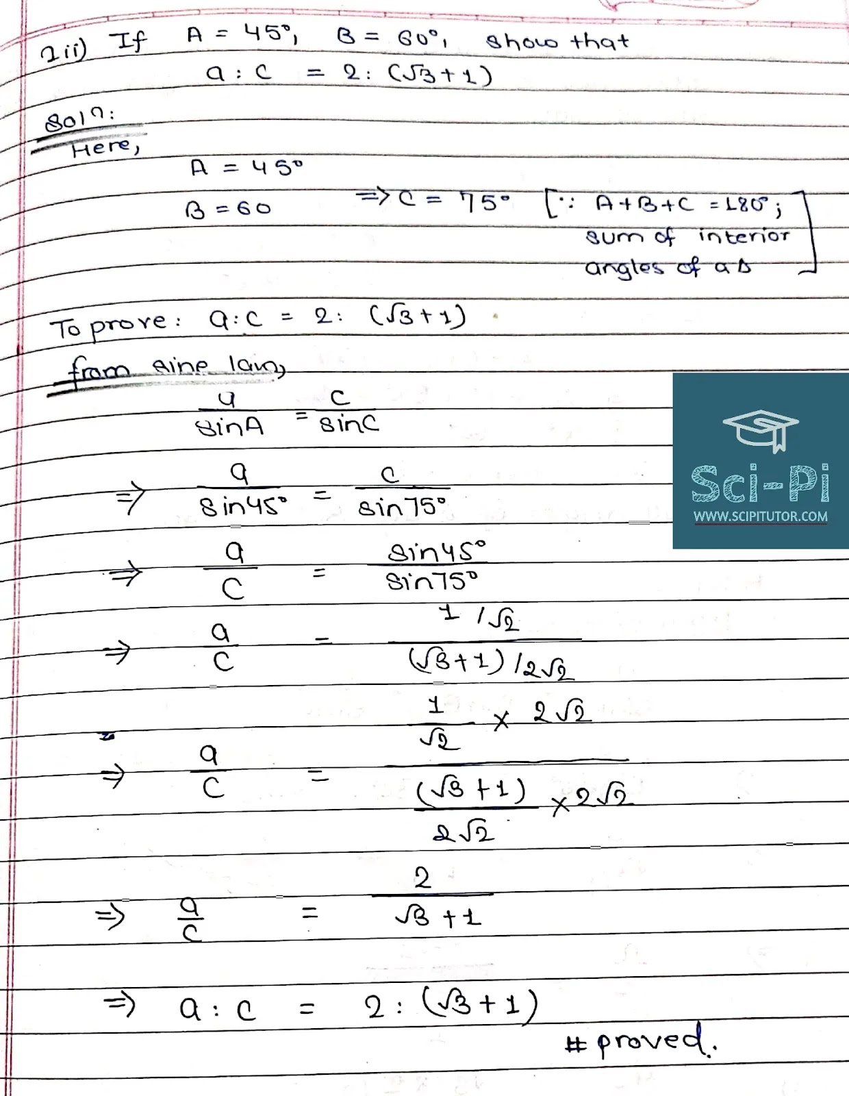 Solutions of Triangle Basic Mathematics Grade 11 Solutions