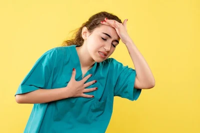 Women in pain of Heart Attack - Women Steps