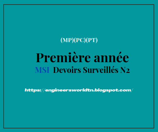 Mécanique des Solides Indéformables (MSI) Devoirs Surveillés avec Corrigés cycle préparatoire aux études d'ingénieur, MSI Exercices pdf pour CPGE