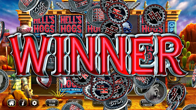 Winner screen | Hell's hogs | Reflex Gaming