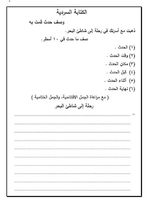 أقوى مذكرة تعبير الصف الرابع الابتدائي ترم اول 2022