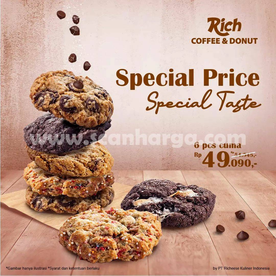 Promo RICH COFFEE & DONUT – Beli 6 pcs Cookies cuma Rp. 49.090