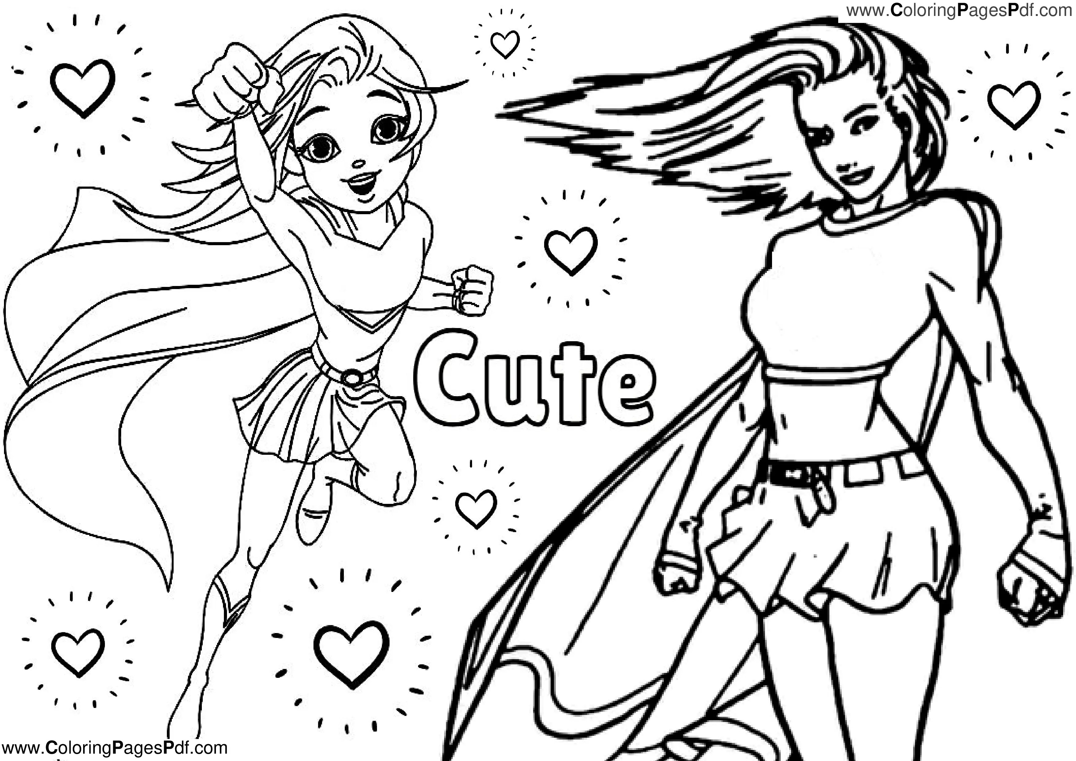 Flash coloring pages for girls