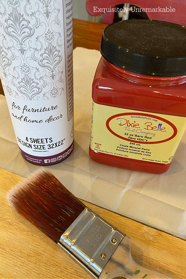 Dixie Belle Paint Supplies, brush and lace transfer tube