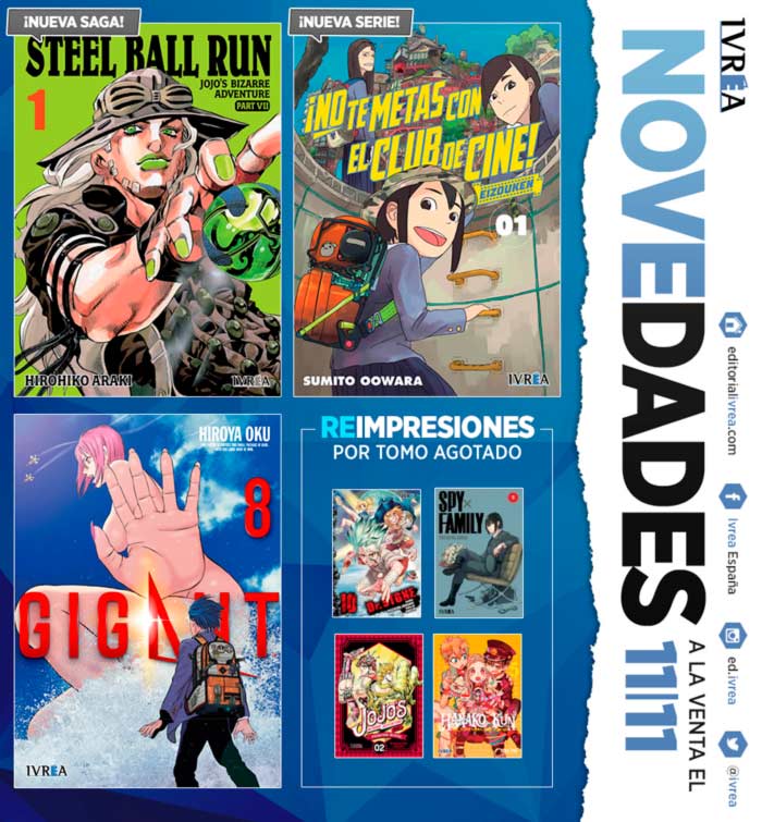 Novedades Ivrea 11 de noviembre 2021 - manga