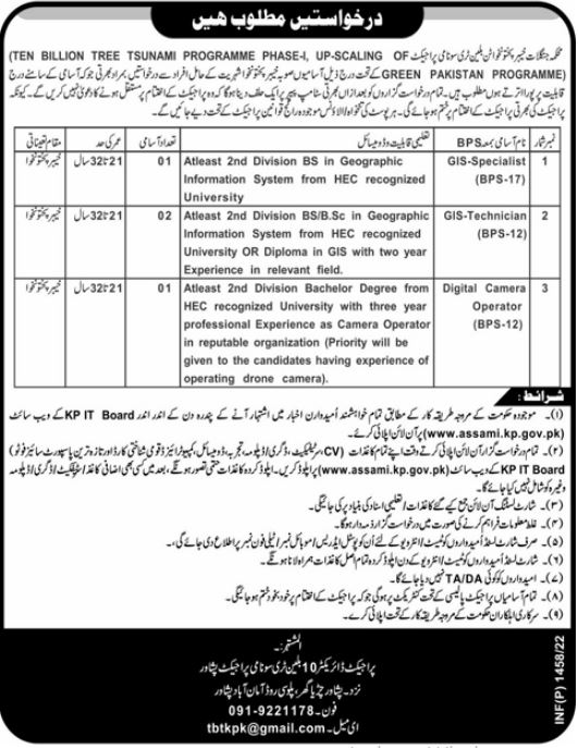 Latest Forest Department Management Posts Peshawar 2022