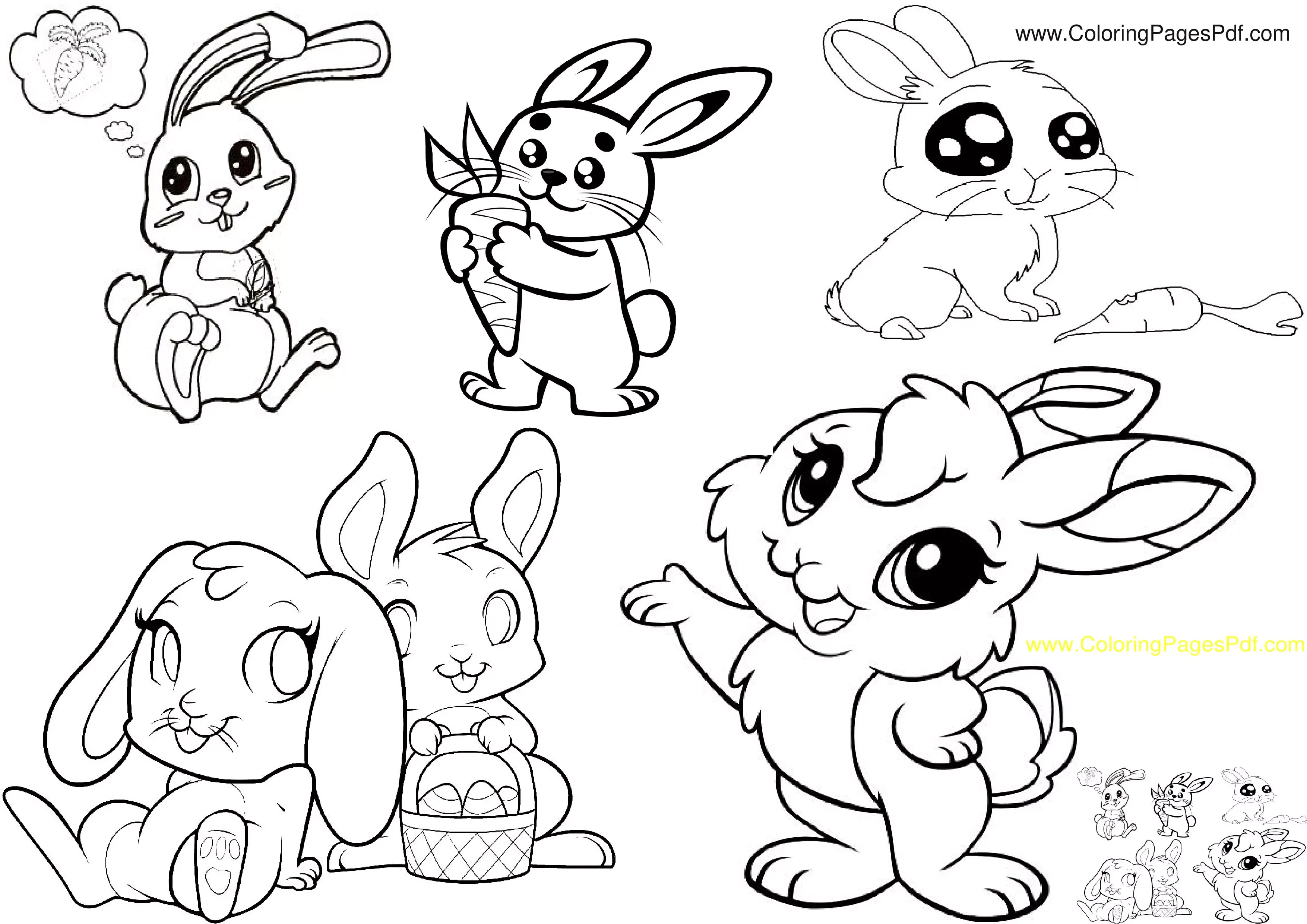 Cute baby bunny coloring pages