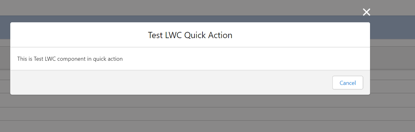 Call Lightning Web Component in Quick Action Salesforce